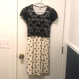 A cute floral lab polkadot dress